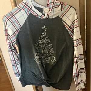 FINAL MARKDOWN Truself Gray and Red hoodie small